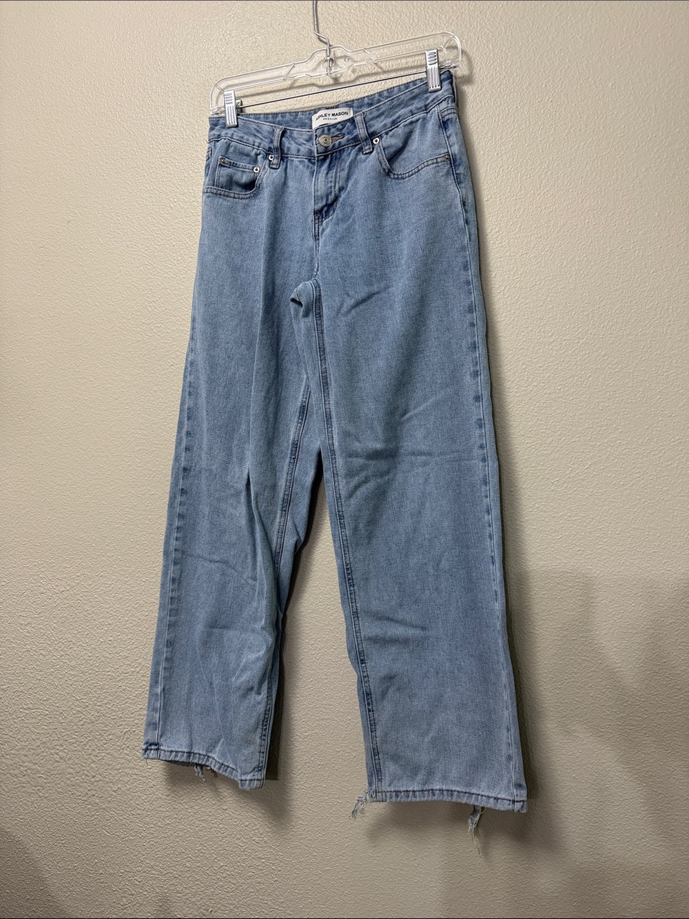 Ashley Mason Premium Wide-Leg Heart Pocket Jeans
